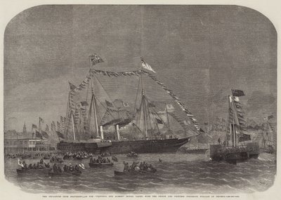 Le Départ de Gravesend du Yacht Royal Victoria et Albert, avec le Prince et la Princesse Frédéric Guillaume de Prusse - Edwin Weedon